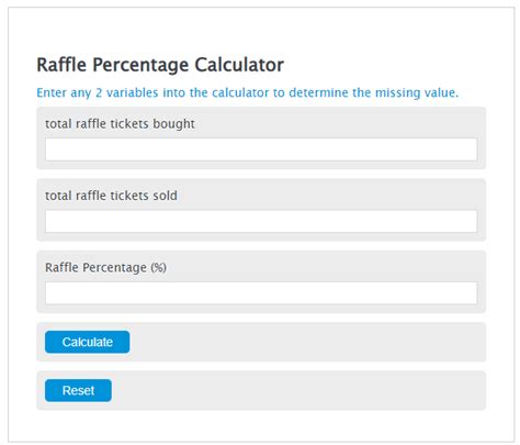 calculate odds of winning raffle.